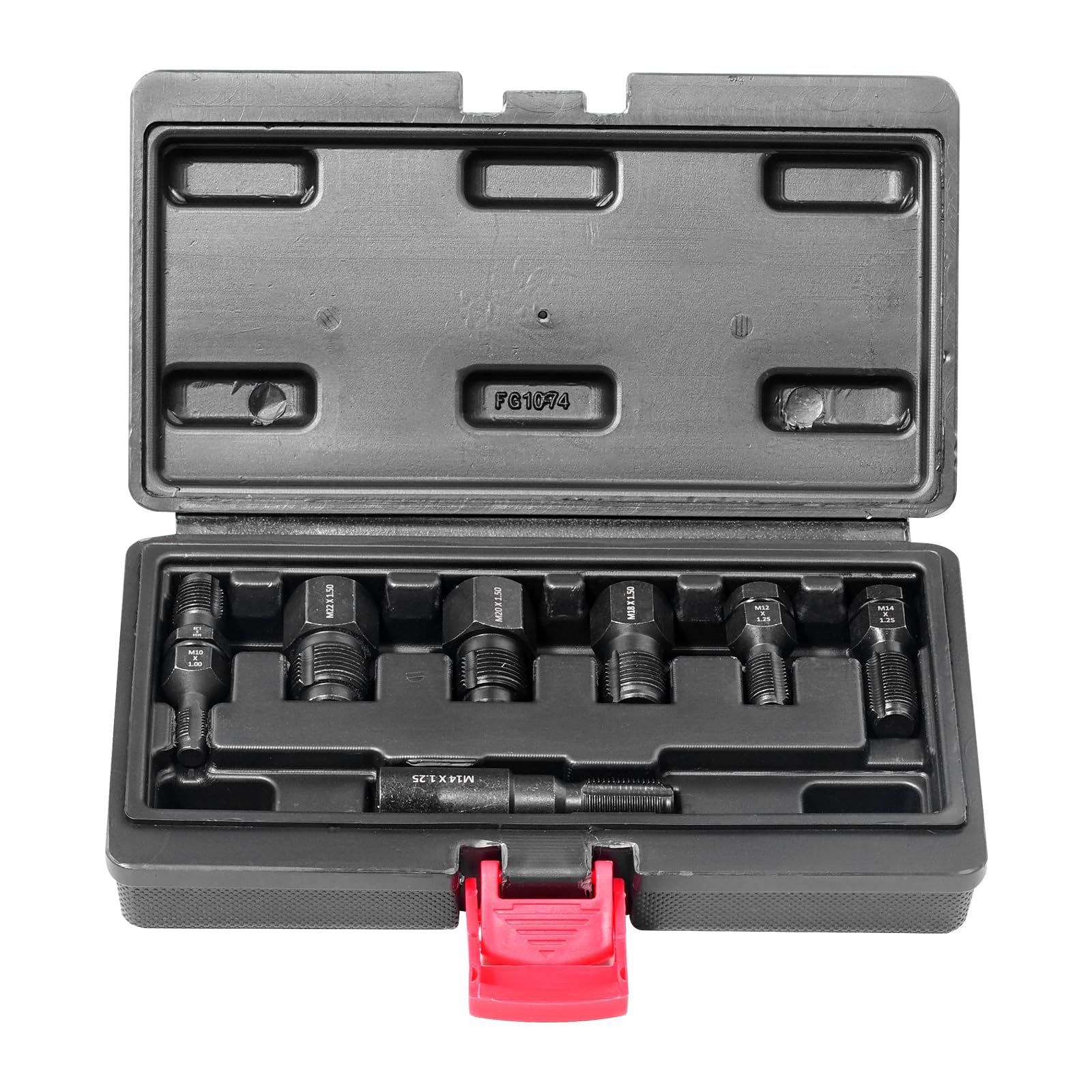 VEVOR Frese per Filettatura Metrica, Set di 7, Set di Frese per Filettatura Metrica M10 M12 M14 M18 M20 M22 Realizzato in Acciaio al Carbonio Trattato Termicamente per Riparazione della Filettatura