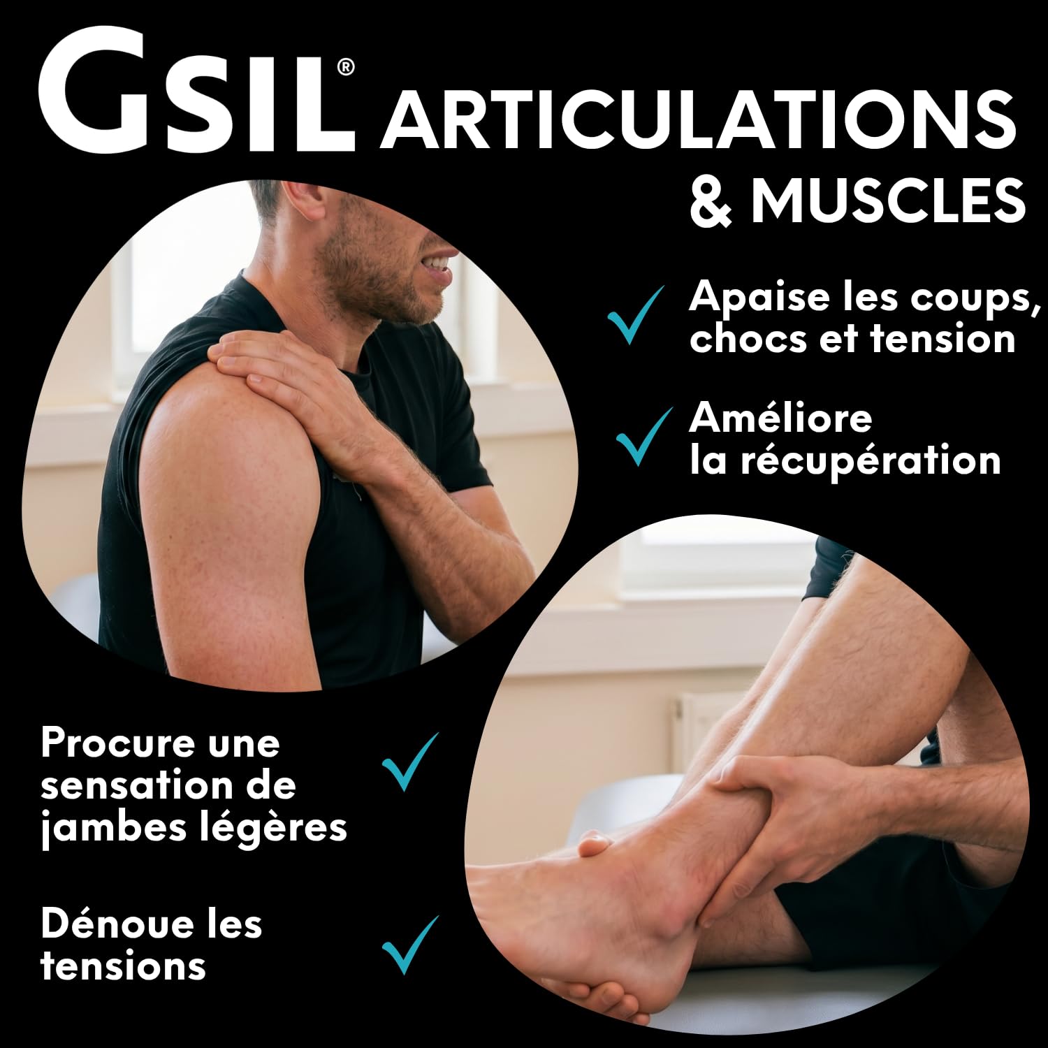 GSIL Freeze - Gel de Massage Effet Froid 200 ml - Soulage Tensions Musculaires & Articulaires, Coups & Chocs - Silicium Organique, Harpagophytum, Menthol & Huiles Essentielles - Fabriqué en France