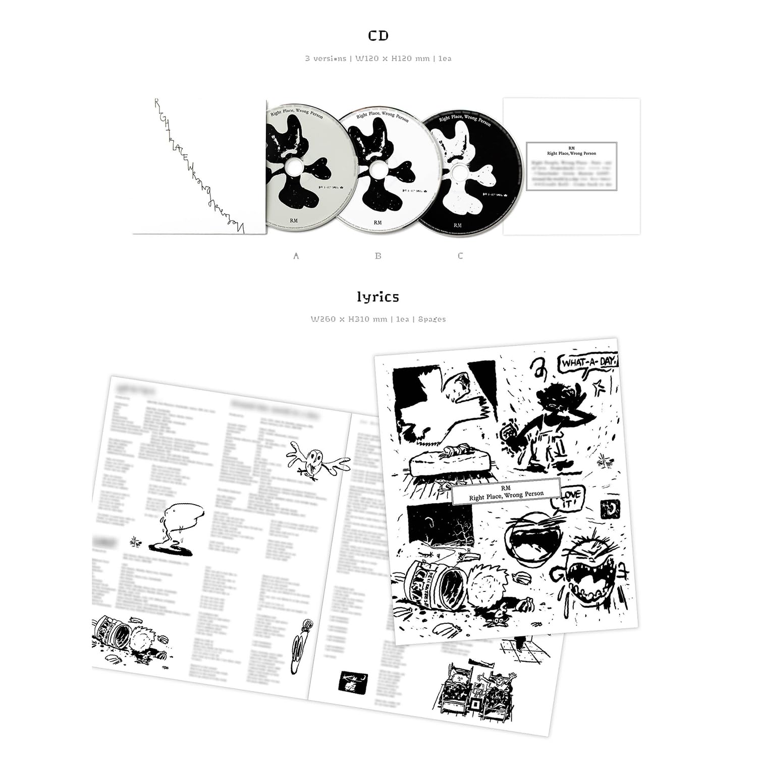 RM of BTS - 2nd Solo Album [Right Place, Wrong Person] (C Ver.) File Holder + Posterbook + Photobook Lyrics + Postcard + Photocard + 2 Extra Photocards