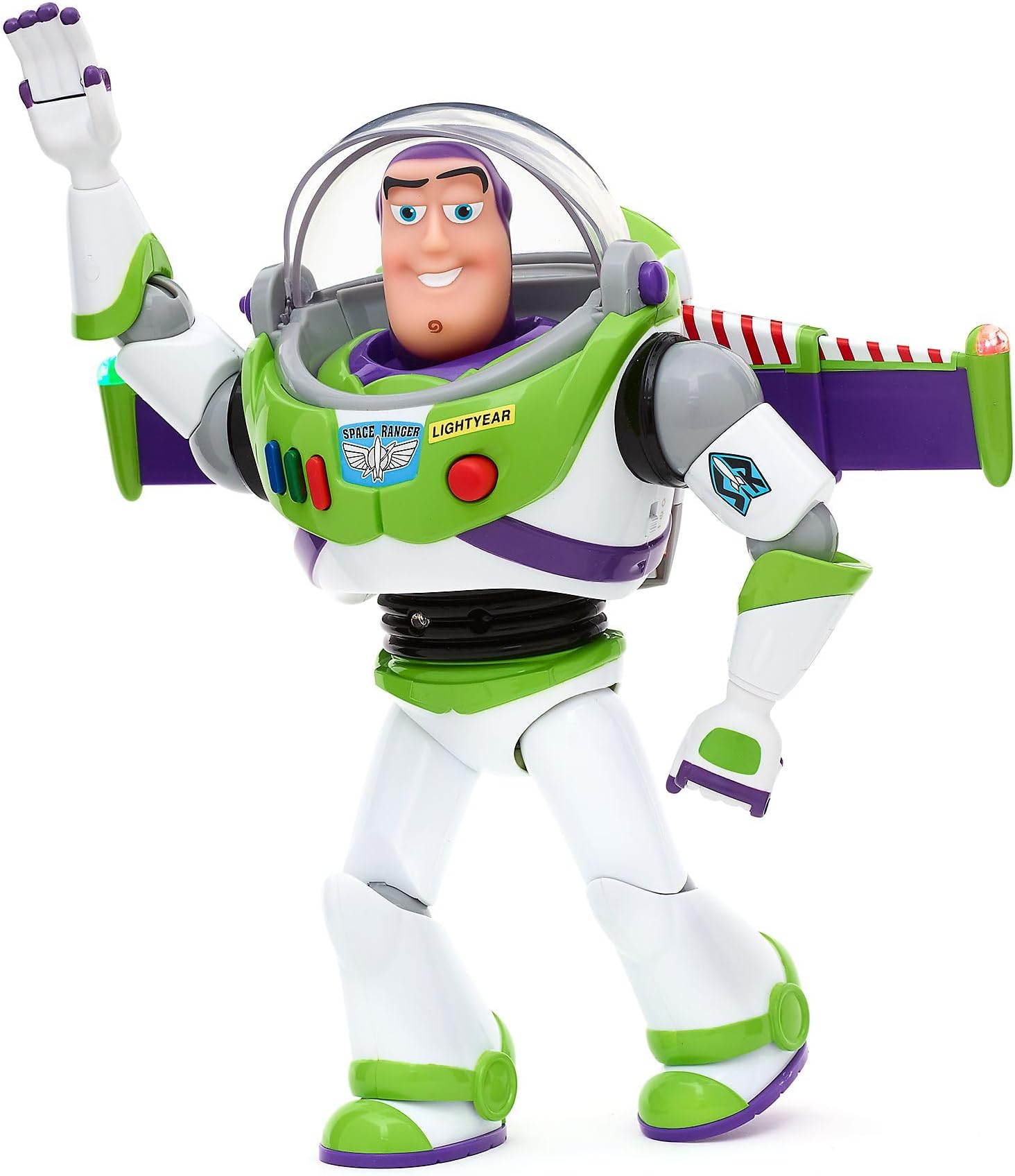 Disney Store Official Buzz Lightyear Interactive Talking Action Figure, Pixar's Toy Story, 36cm/14”, Space Ranger Toy Featuring 15+ English Phrases, Interacts with Other Characters, Ages 3+