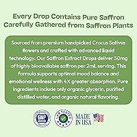 Vista 7 de Suplemento de gotas líquidas de azafrán para el bienestar, fabricado con extracto de azafrán, vegano, puro y de rápida absorción, suplemento diario