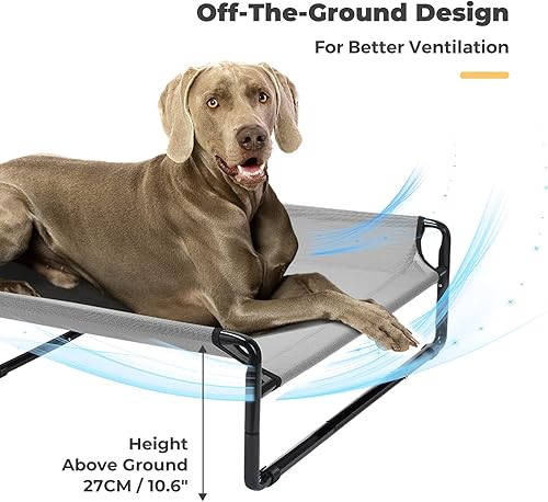 Miniatura 6 de Veehoo CWC2201 - Cama elevada y refrescante original para perros grandes, cama portátil para mascotas de pie con malla transpirable lavable, pies