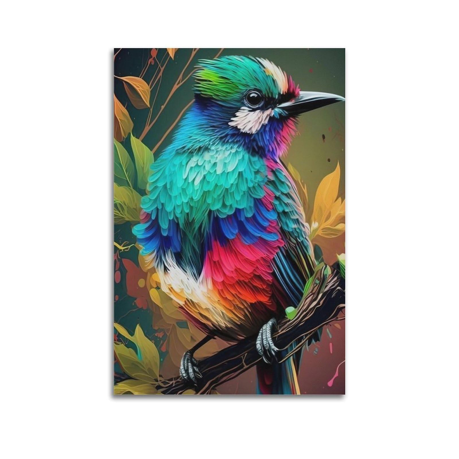 HUIYHB Animal Poster Colourful Birdies Poster Decorative Painting Canvas Wall Posters And Art Picture Print Modern Family Bedroom Decor Posters 20x30inch(50x75cm)