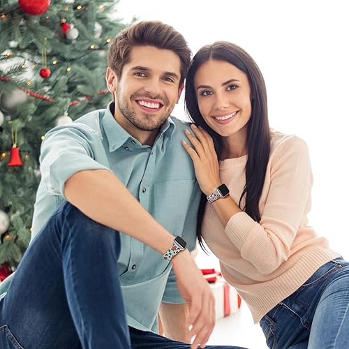 Miniatura 7 de TSAAGAN Correas de silicona navideñas compatibles con Apple Watch Band de 1.496 in, 1.575 in, 1.614 in, 1.654 in, 1.732 in, 1.772 in, correa suave