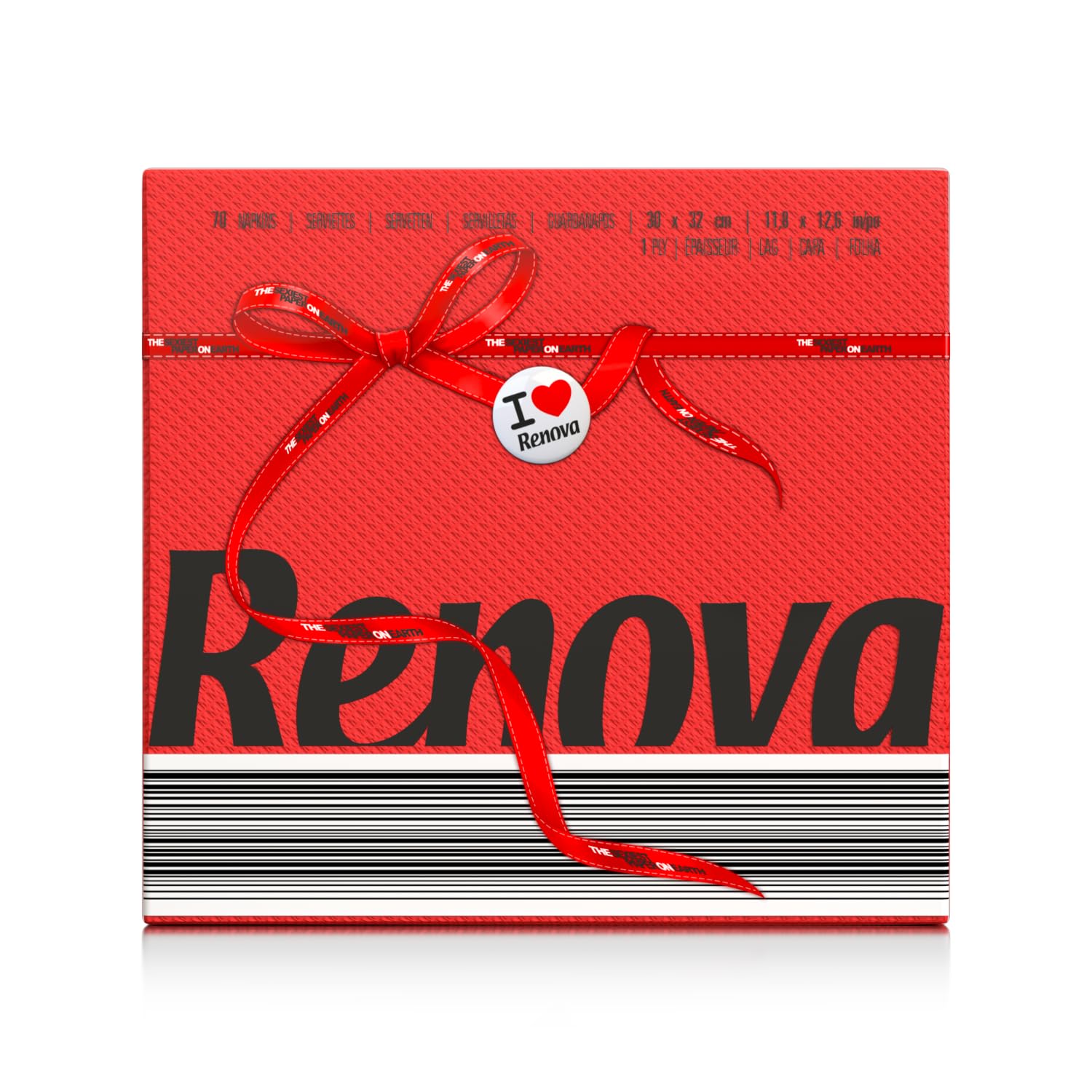 Renova Zestaw 70 serwetek papierowych Red Label, czerwony