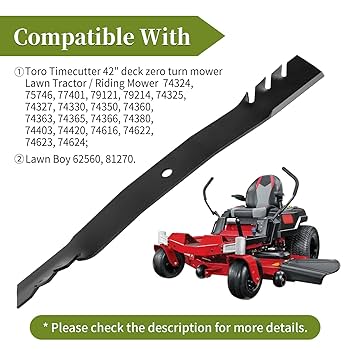 ジャック 2PK Mower Mulching Blades Compatible With Toro TimeCutter Z 42