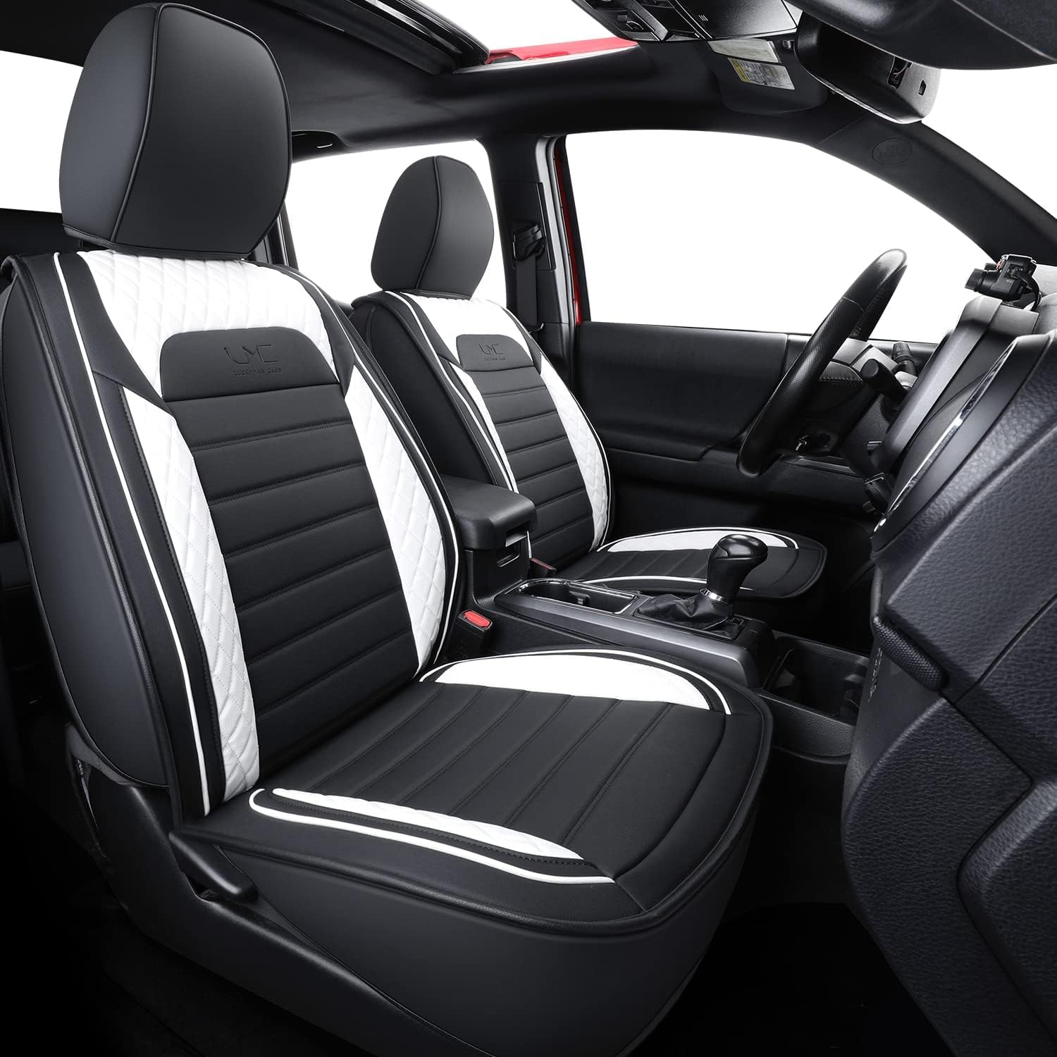 LUCKYMAN CLUB Tacoma Seat Covers (Full Set, Black & White)