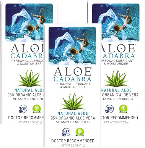 Aloe Cadabra Lubricante personal orgánico e hidratante vaginal natural con 95 de aloe vera aloe natural 25 onzas paquete de 3