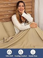 Vista 5 de Juego de sábanas de tamaño king, transpirables, refrescantes, con esquinas extraprofundas de 18-24 pulgadas, de ajuste fácil, supersuaves, sin