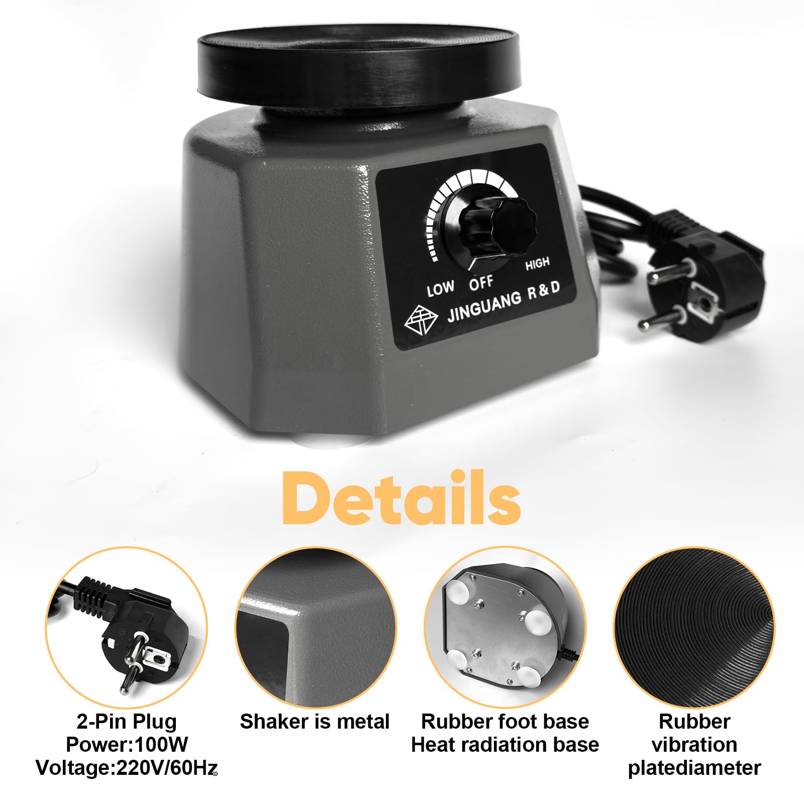 Piastra Vibrante in Gesso, 4 "Dental Oscillatore 220V 100W Vibratore Gesso Piastra Vibrante Elettrica Oscillatore Dentale, Velocità Regolabile Rotonda Oscillatore Vibratore Dentale per Gesso