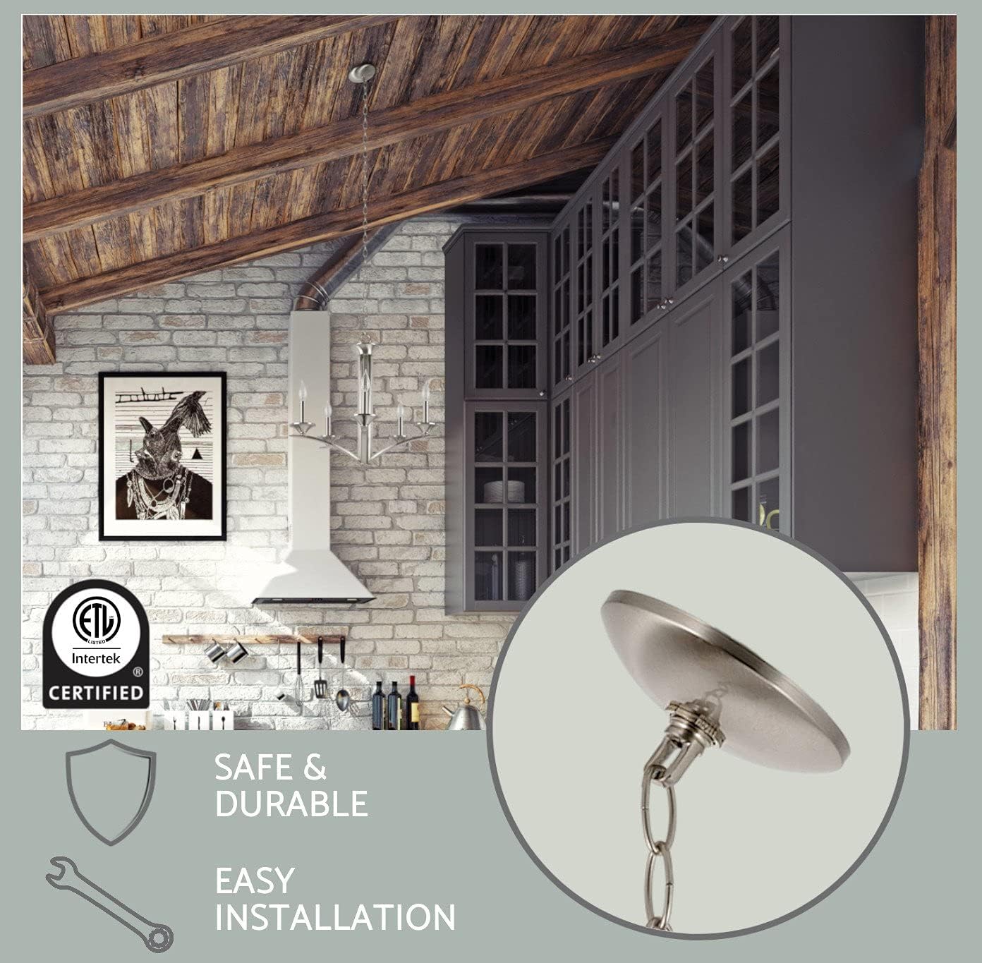 ❤ Crazy Deals Kira Home Lillie 25 Contemporary 5-Light Candle Chandelier Lighting Fixture, Adjustable Hanging Height, Brushed Nickel Finish