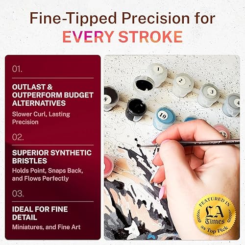 Miniatura 5 de Minute Serie XII juego de pinceles para detalles, 12 piezas, pinceles para miniatura, detalles finos y pintura de cuadros. Acrílico, acuarela, óleo