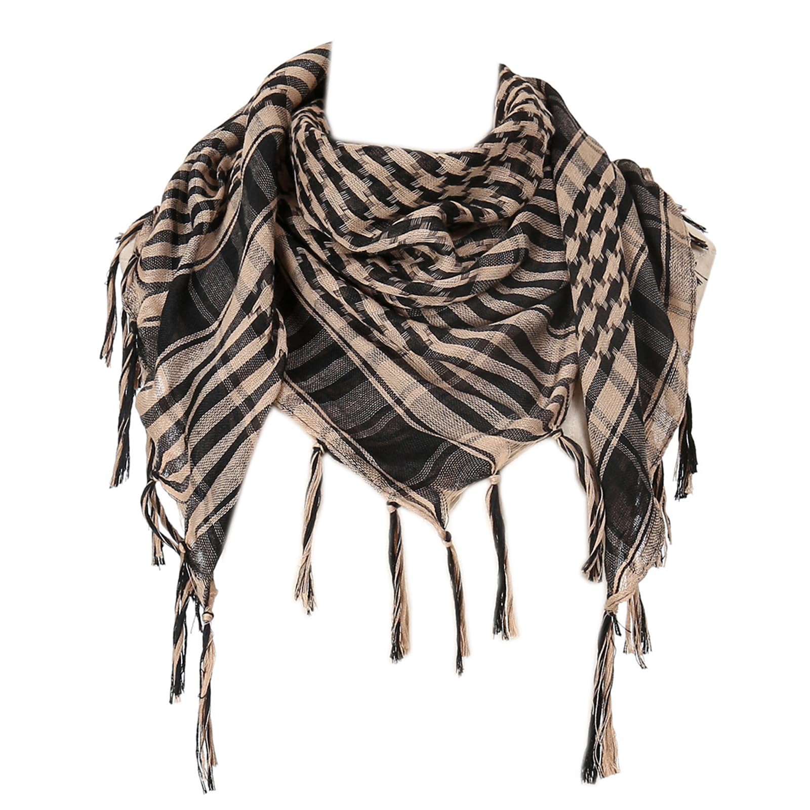Maxtonser Desert Shemagh Scarf Soft Fringed Arab Headscarf Unisex Keffiyeh Bandana Unisex Headwrap Arabian Scarf Head Covering