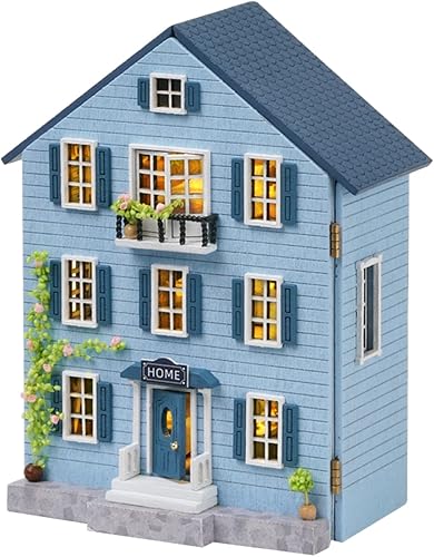 Kisoy Romántica y bonita casa de muñecas en miniatura, kit de casa de bricolaje, habitación creativa, regalo perfecto para amigos, amantes y