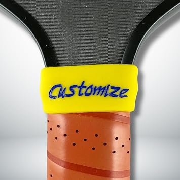 Custom Pickleball Paddle Name Bands Personalized Silicone Overgrip Durable Customize USA-Made Pickleball ID Name Labels Never Lose Your Paddle Again