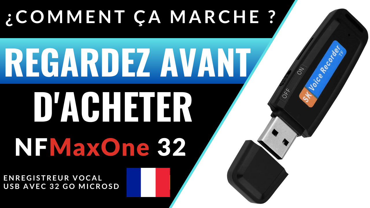Enregistreur Vocal Espion Numérique Avec MicroSD 32 Go - Jusqu'à 500h D'enregistrement - Idéal Réunions, Cours, Interviews