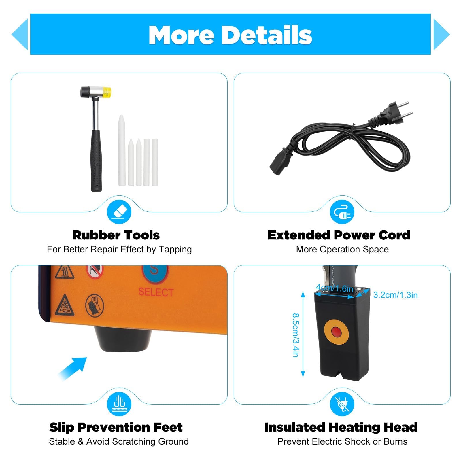 Dispositivo de reparación de abolladuras por inducción de 1,38 kW por inducción electromagnética, kit de reparación de abolladuras para proteger la pintura, taller de coche, uso doméstico