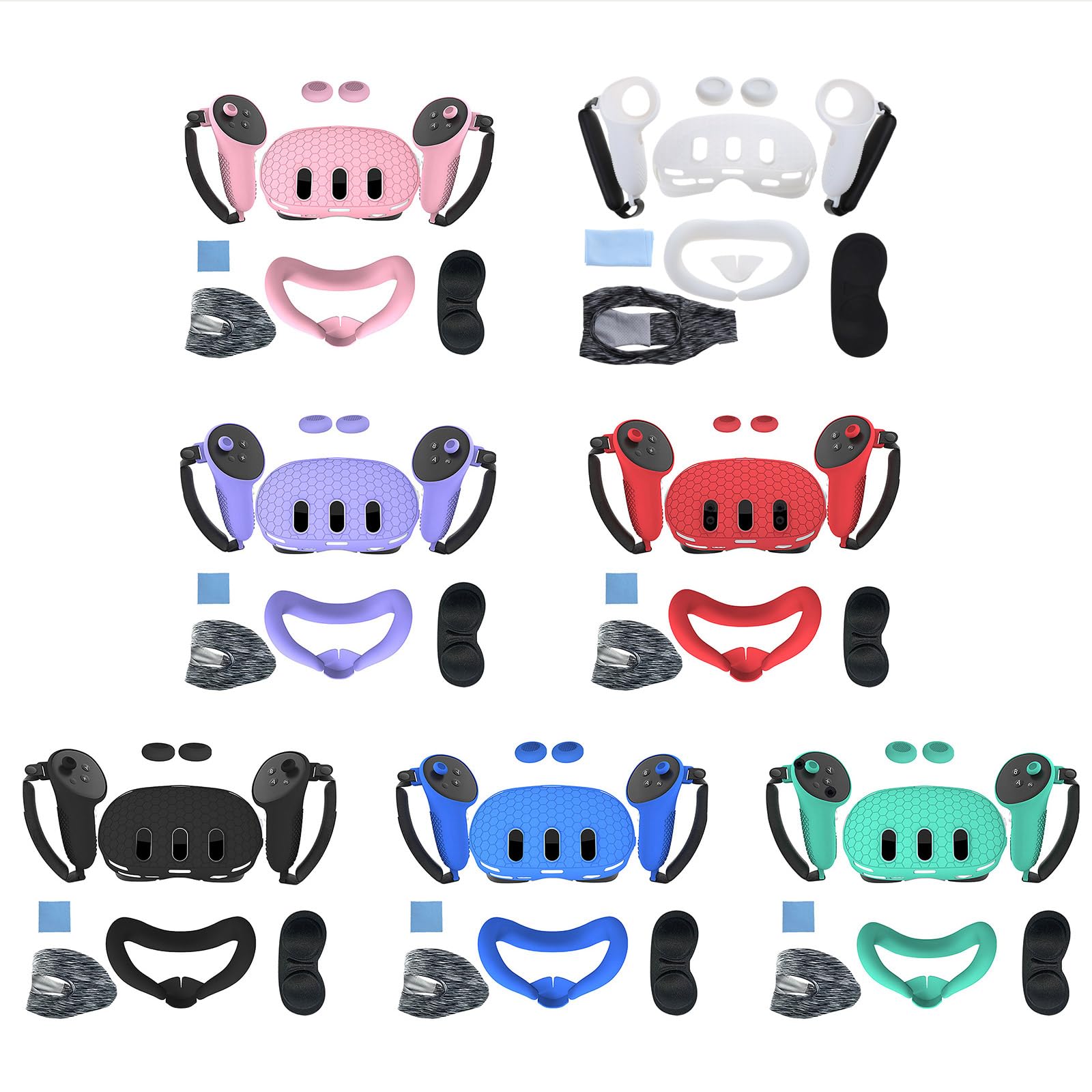 Accessori essenziali per cuffie protettore controller Grip Rocker Cap interfacce facciali controller staffa accessori set 7 pezzi