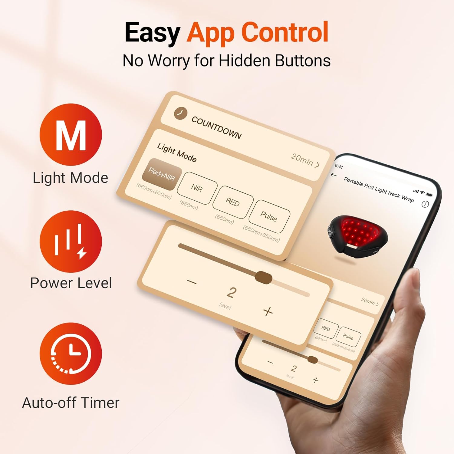 Comfytemp Cordless Red Light Therapy for Neck, FSA Eligible HSA Near Infrared Light Therapy Neck Wrap, Portable Light Wrap for Travel Home Office Use, Valentines Day Gifts for Her, 5W, 660nm & 850nm - Image 7