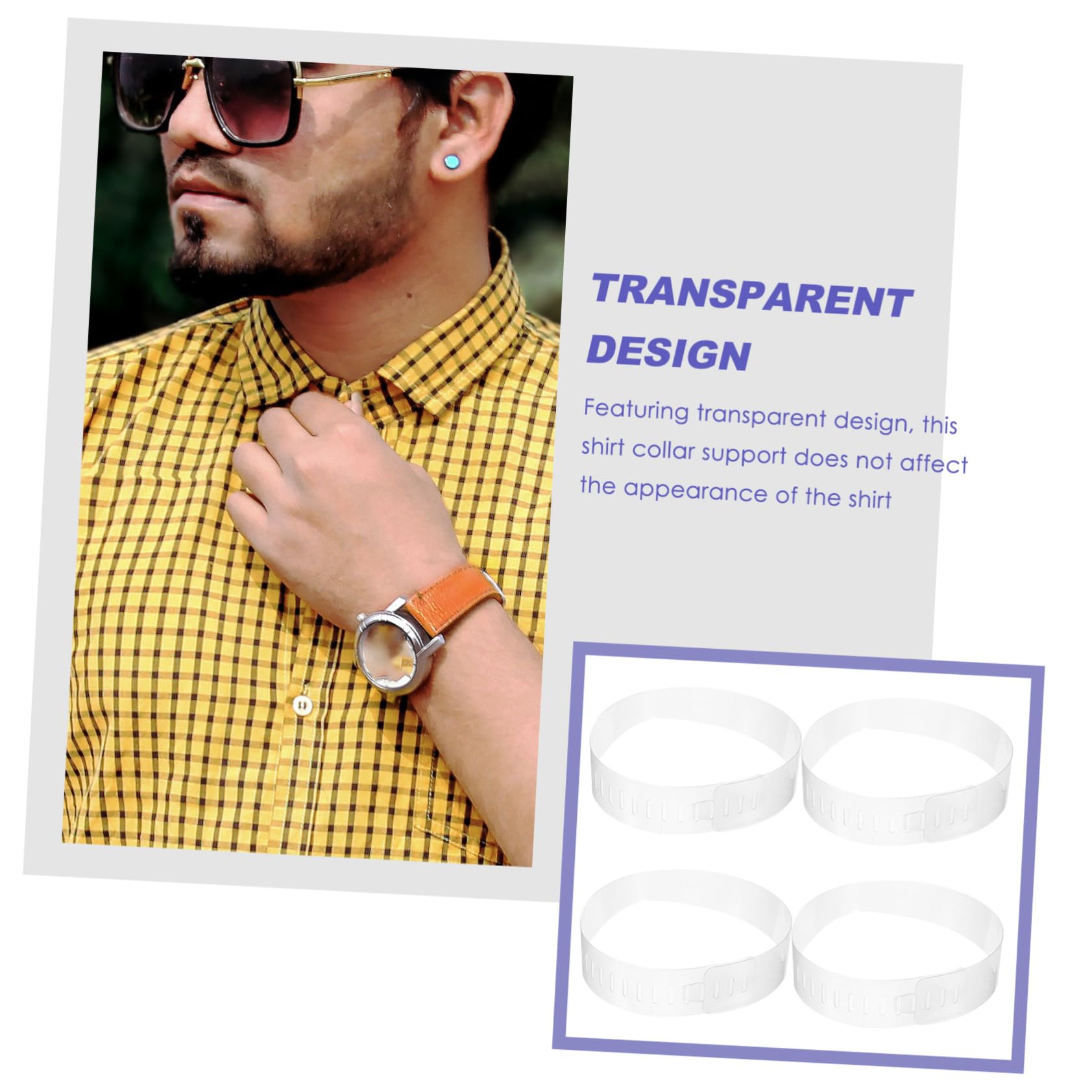 Baluue 100 Piezas Collar de Pvc para Fijación de Cuello de Camisas Varillas de Plástico Soporte para Cuello para Hombre
