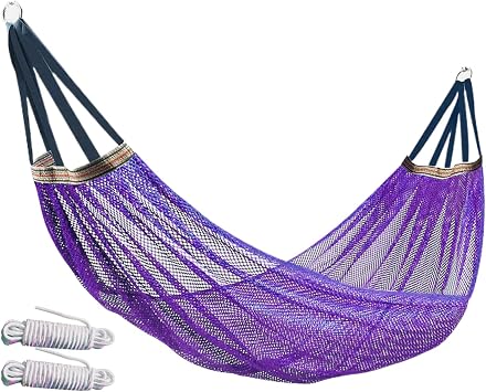 Camping Hammock - Outdoor Netting Tree Hammock Fabric Hammock with Stand | Portable Tree Swing with Strong Load Capacity for Outdoor Backyard Balcony Hiking Meditation Travel