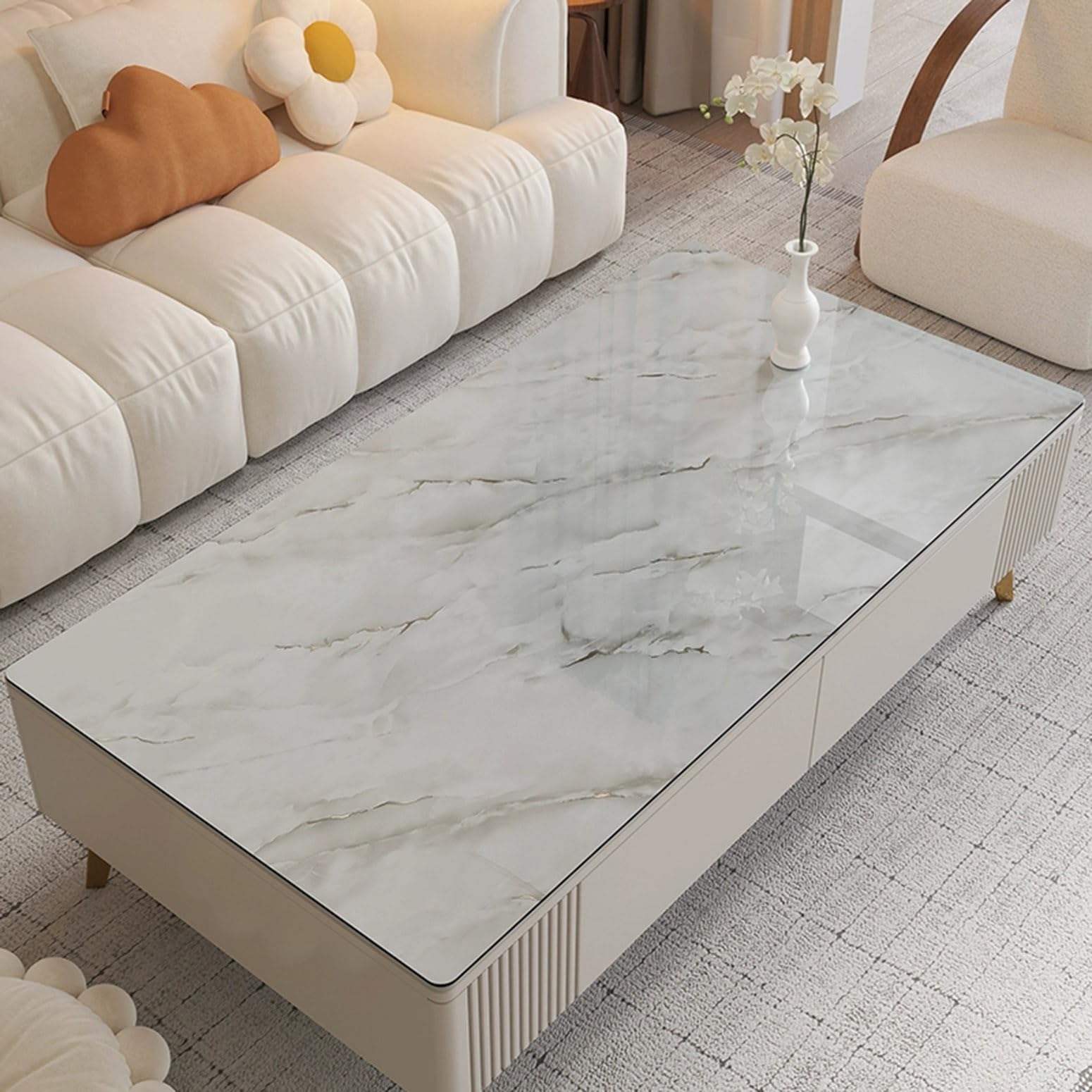 Tovaglia in PVC Motivo a imitazione del marmo Impermeabile e resistente all'usura facile da pulire Spessore 1mm Dimensioni 90 * 200cm