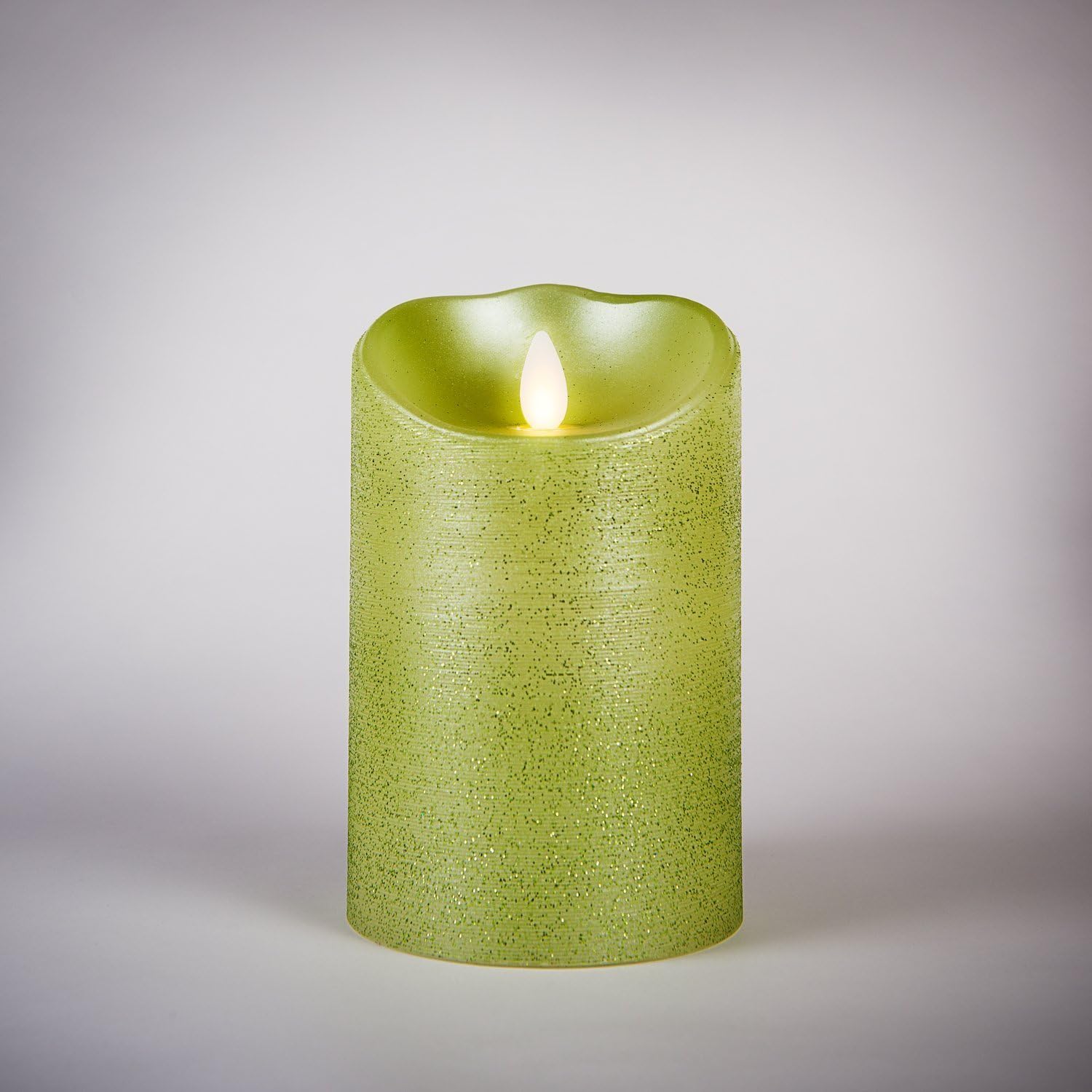 Luminara Moving Wick Flameless Candle with Remote Green 5