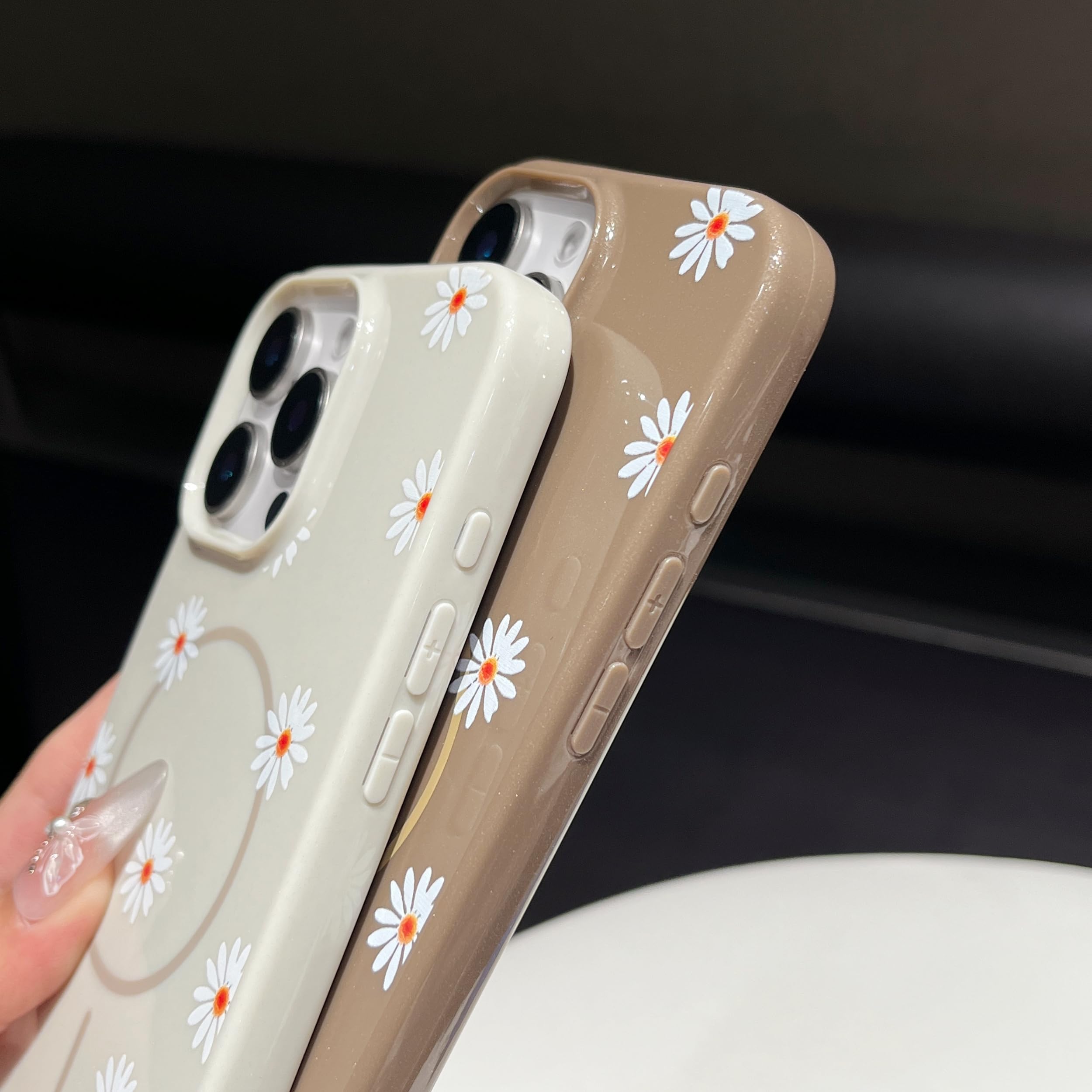 Cover MagSafe iPhone 16 Pro Max Ammortizzatore rinforzato - Anello di supporto pieghevole Bianco - Italiano