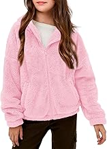 Haloumoning Girls' Outerwear Jackets Kids Soft Fleece Zip up Hoodie with Pockets 5-14 years