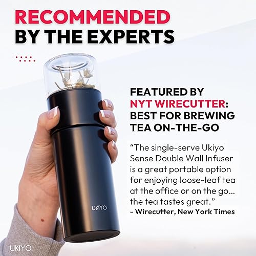 Miniatura 7 de Ukiyo Steel Premium Stainless Steel and Glass Tea & Fruit Infuser Bottle - Travel Tumbler with Stainless Steel Filter