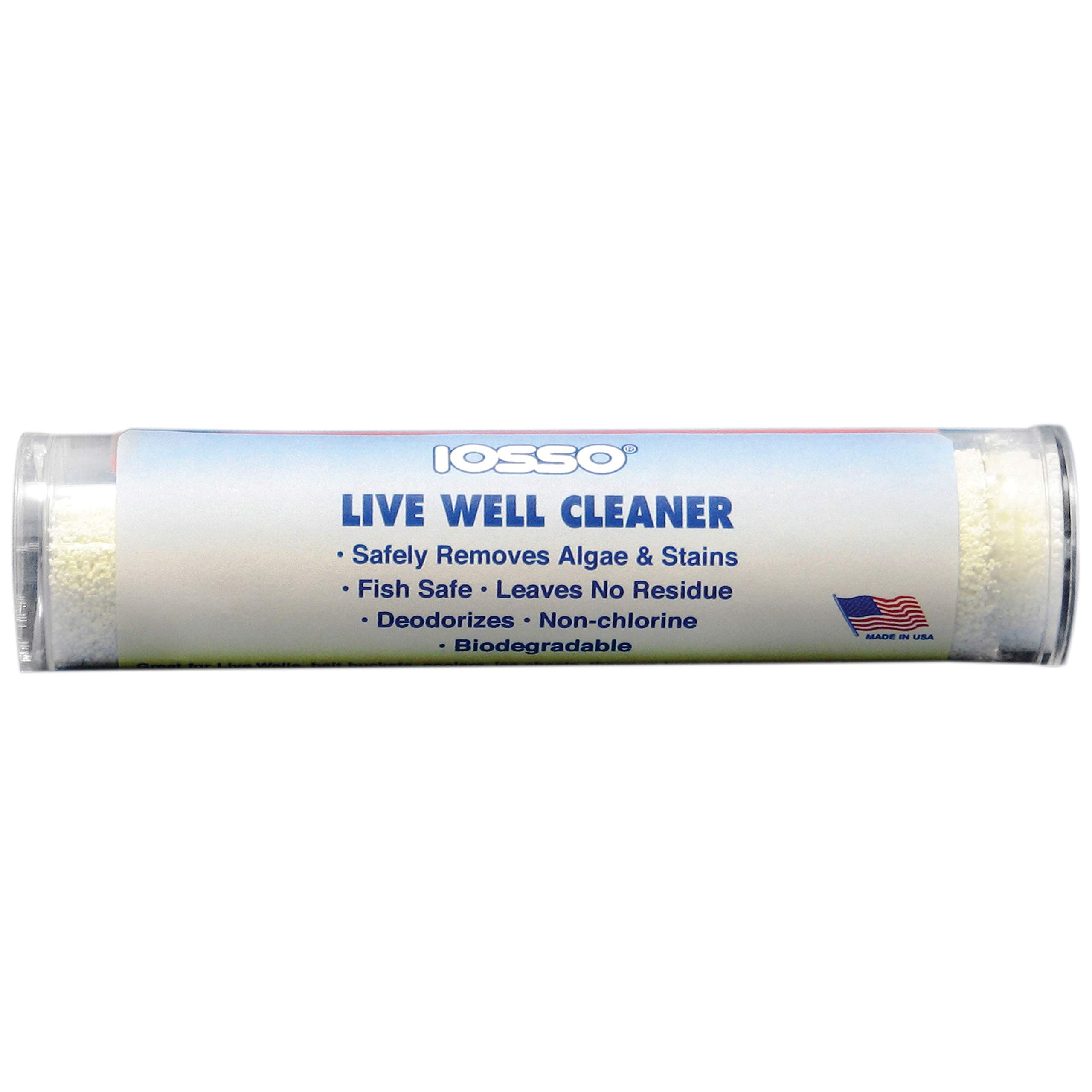 Iosso Live Well Cleaner 4 Oz โ Fish Safe, Biodegradable Formula Cleans and Deodorizes Live Wells, Bait Buckets, Fish Boxes, Coolers, Refrigerators and Freezers, Removes Stains and Odors