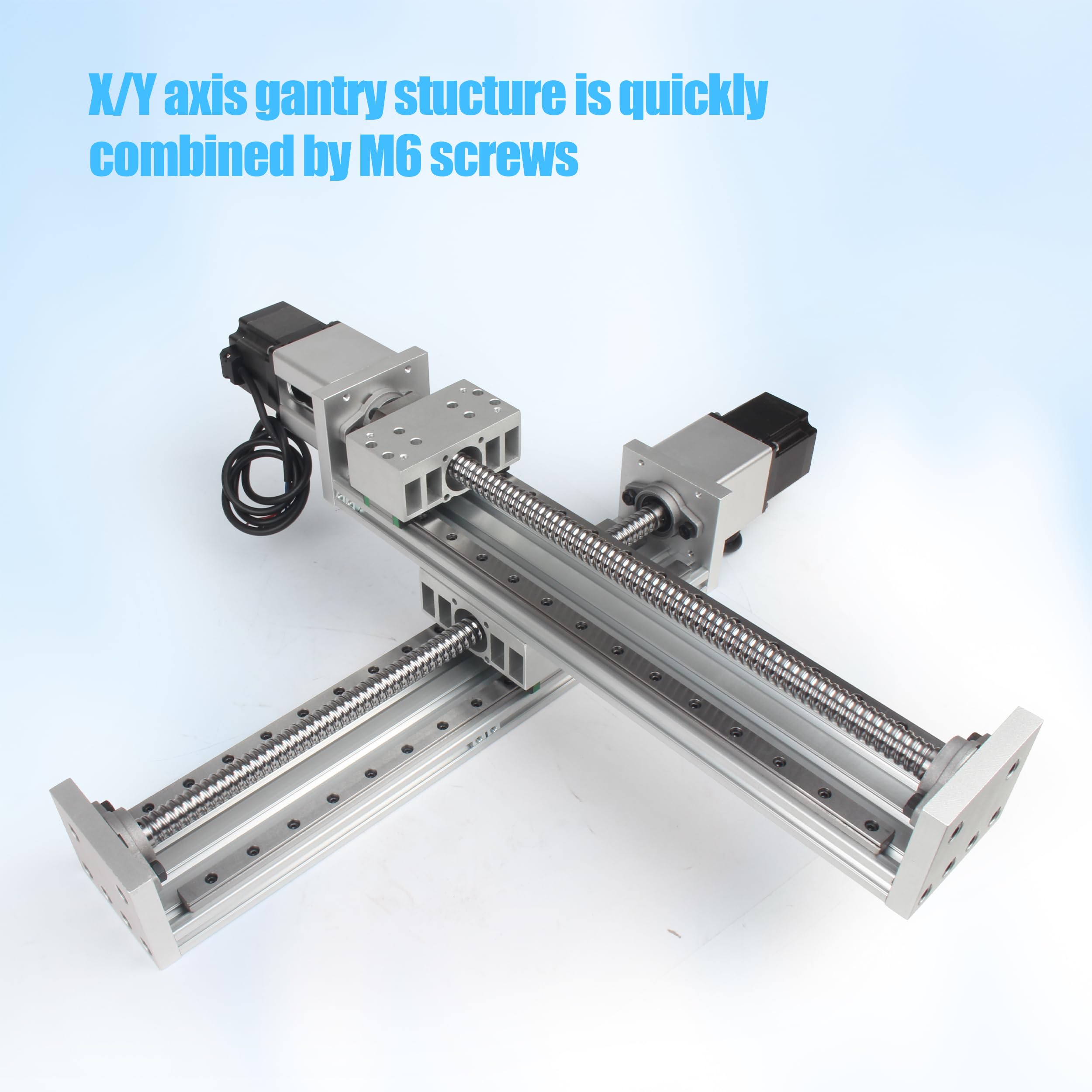 Siłownik liniowy CNC 200 mm, prowadnica liniowa osi X, Y, Y, Y, poprzeczna prowadnica liniowa stołu przesuwnego, śruba kulowa SFU1605 z silnikiem krokowym Nema23 do CNC (ZBX80, 200)