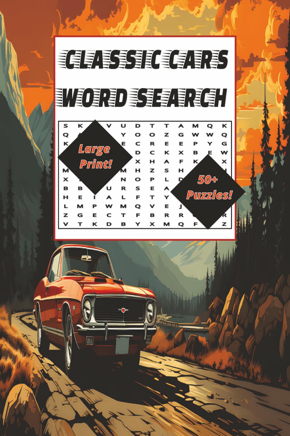 Classic Cars Word Search: 110+ Large Print Themed Pages!