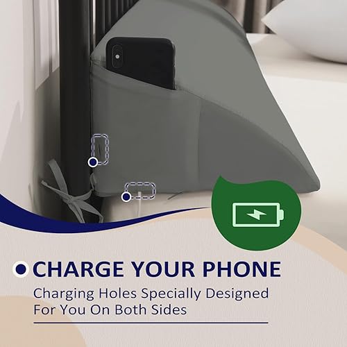 Miniatura 4 de downluxe Almohada de cuña de cama tamaño King para cabecero, almohada de cabecero para cama King, relleno de espacio de colchón para cerrar el