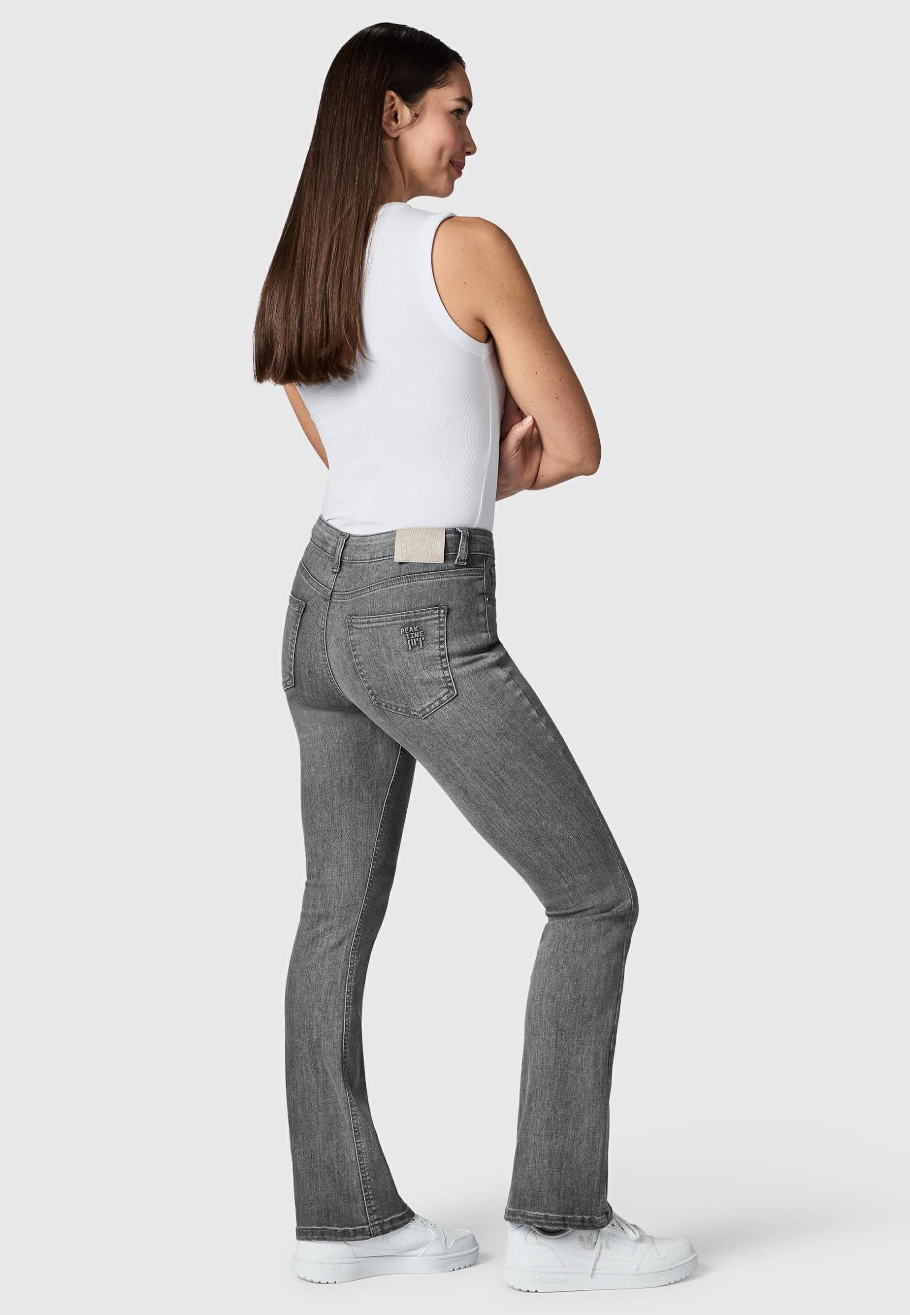 Peak Time Damen elastische Bootcut Jeans Mid Waist mit Bio-Baumwolle (GOTS Zertifiziert) Zenita