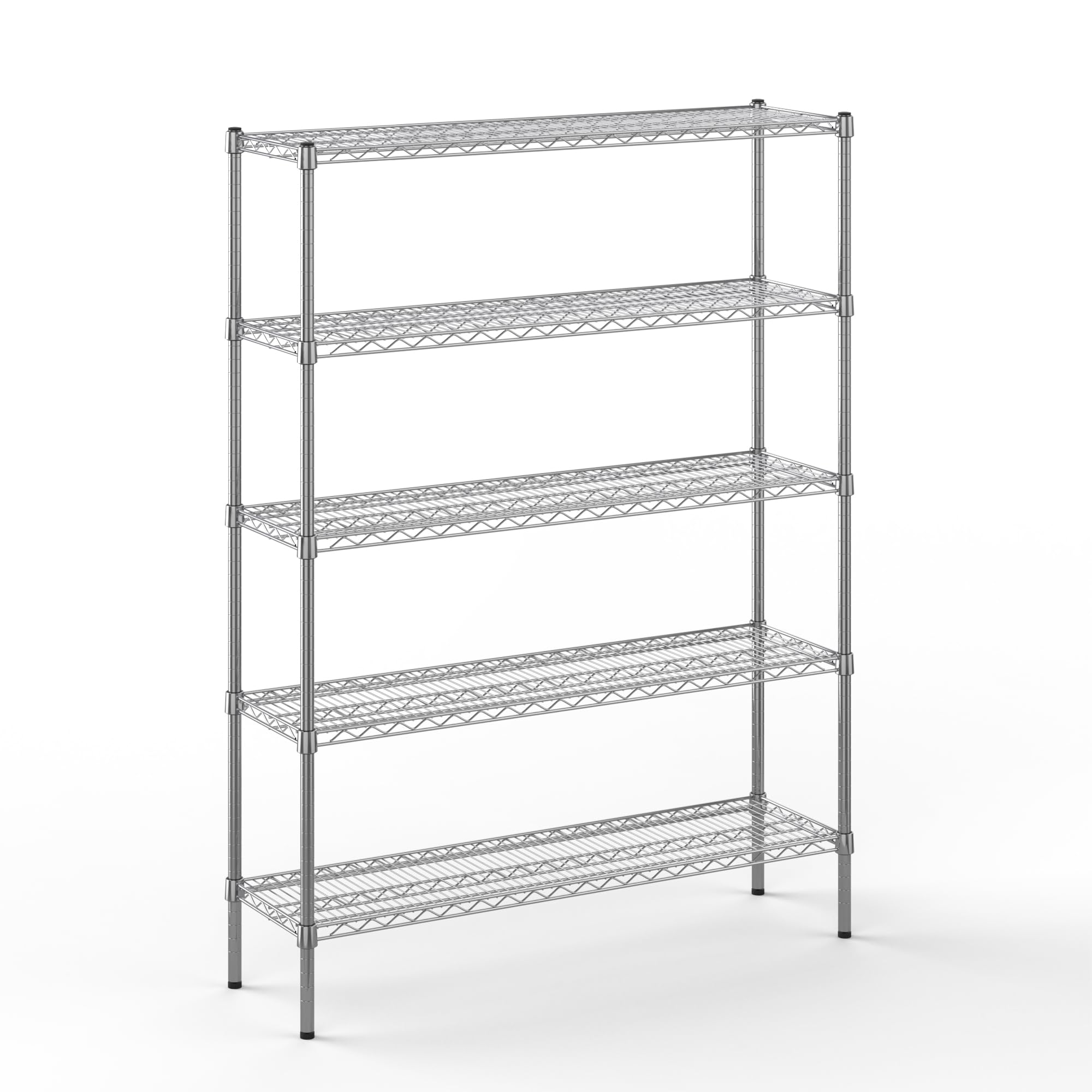 14" Deep x 48" Wide x 64" Height Wire Shelving Kit | 5-Tier | NSF Commercial Storage Rack Unit