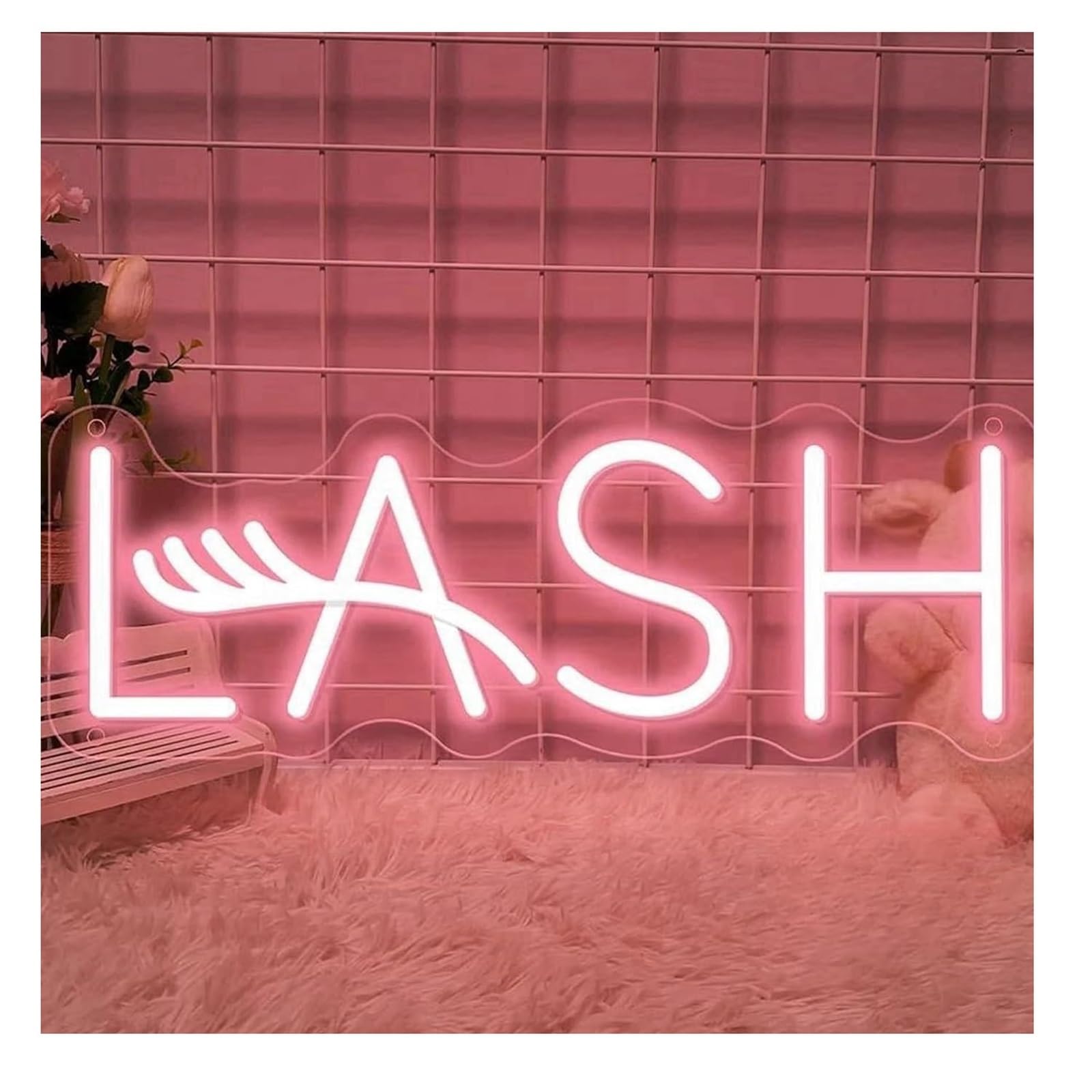 Zynther Neon lamp for neon Sign Lash Dimmable Lights for Beauty Salon Wall Hanging Business Decor Lamp(E)