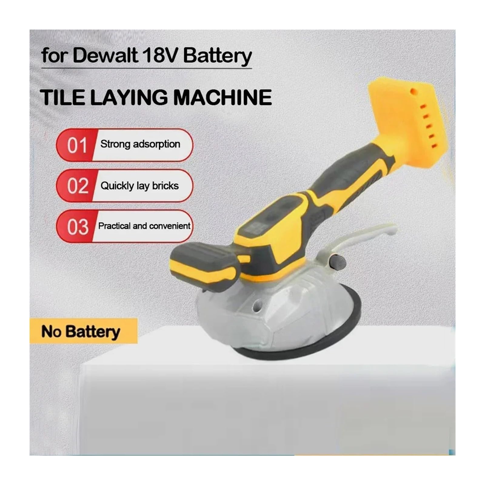 Fliesenlermaschine, 8 Gän, hohe Ladekapazität, Vibrationswerkzeug for Verlen von Wand- und Bodenfliesen, passend for 18-V-Batterien