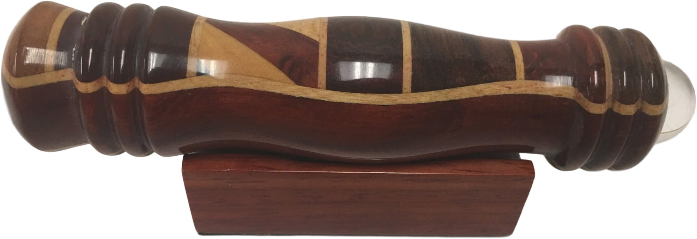 N & J Kaleidoscope Teleidoscope in Padauk Wood, 4 1/2 Inch, Inlaid Woods of Padauk, Ebony, Teak and Jalneem. Handcrafted in U S A !