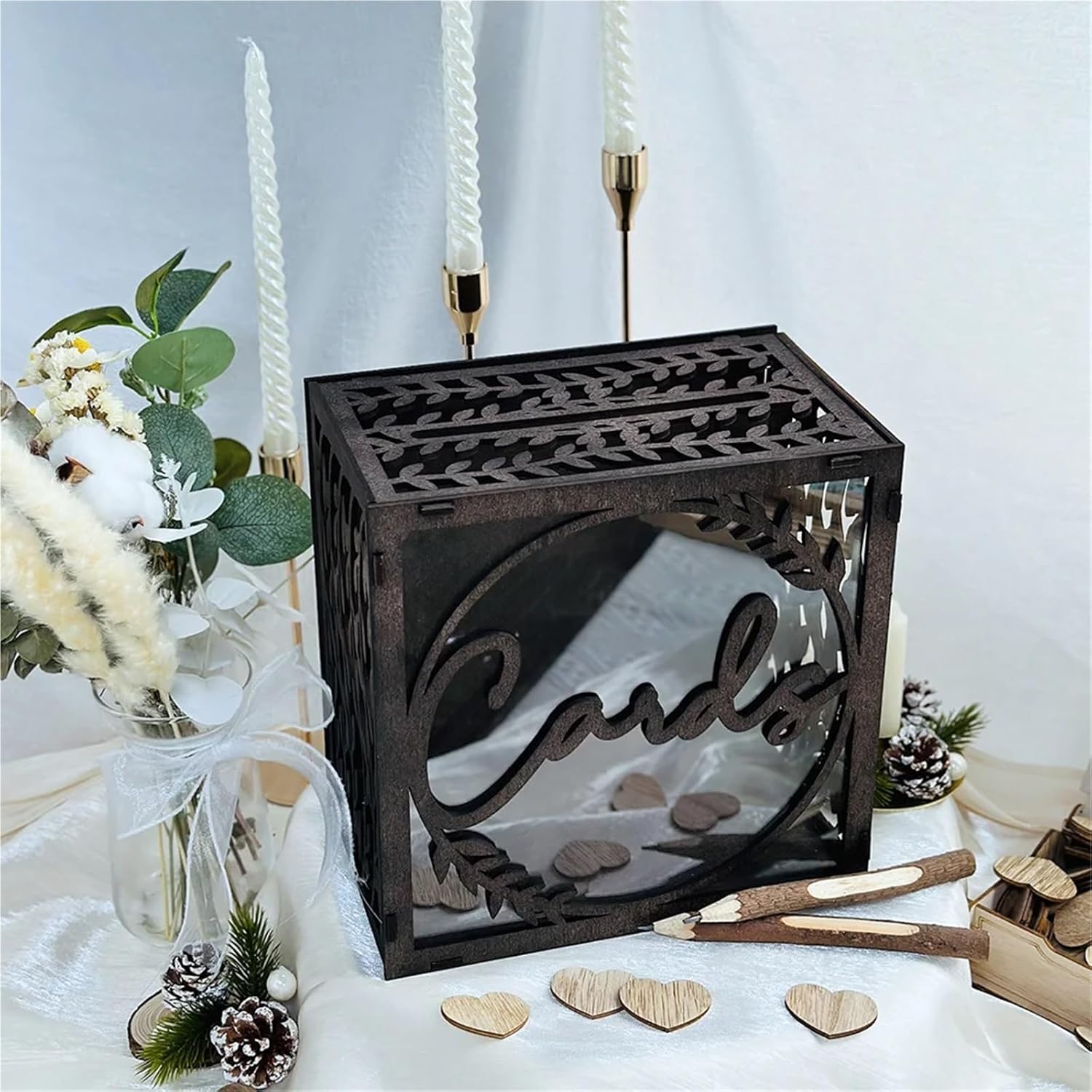 Card Box For Wedding Wedding Card Boxes With Window, Envelope Box For Birthday Graduation Party Decor