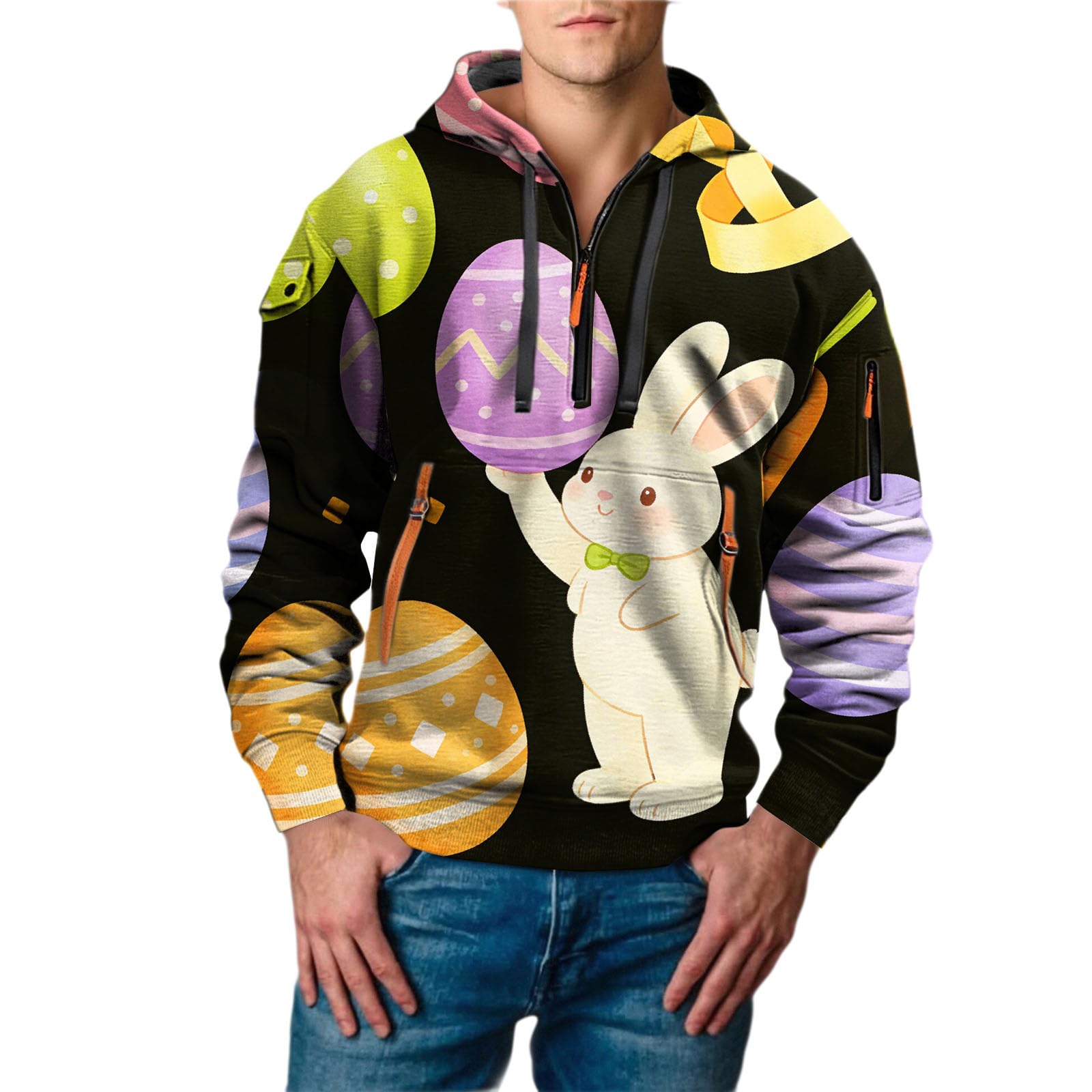 Chaquetones Hombre Invierno Sudadera con Capucha De Tela, Informal, Moderna Y Estampado Completo para Sudaderas Cremallera (Pp1, L) Ropa Verano Pijama Parejas Camisa Manga Larga Deporte