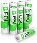 EBL AA AAA Rechargeable Batteries Set - 4 × AA 2800mAh Battery Bundle with 4 × AAA 1100mAh Rechargeable Battery, Low Self Discharge Ni-MH AA AAA Batteries Combo(Battery Cases Included)