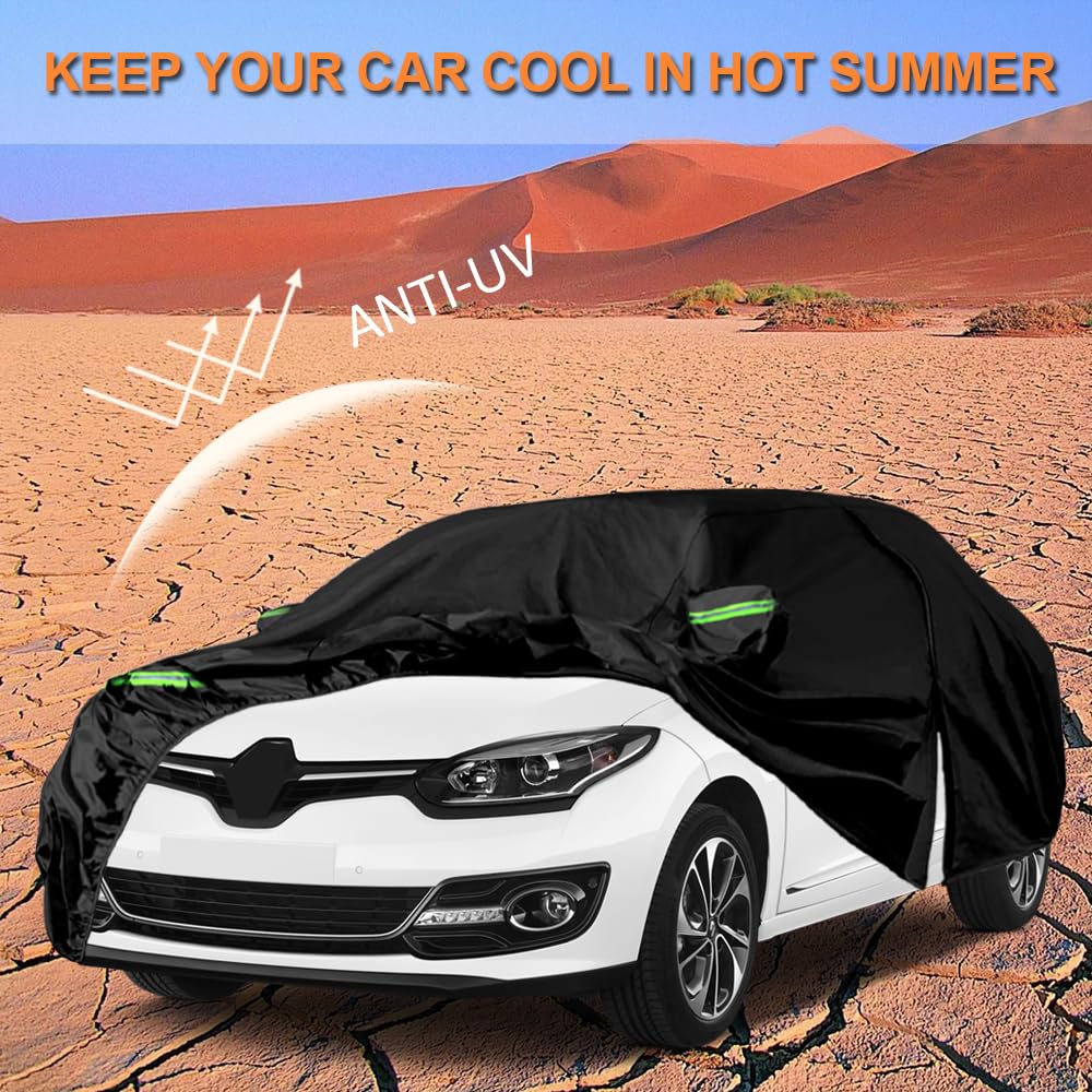 Funda Coche Exterior Compatibles con Renault Clio 2006-2024, Cubierta para Coche Impermeable, Coberturas Completas con Tira Reflectante
