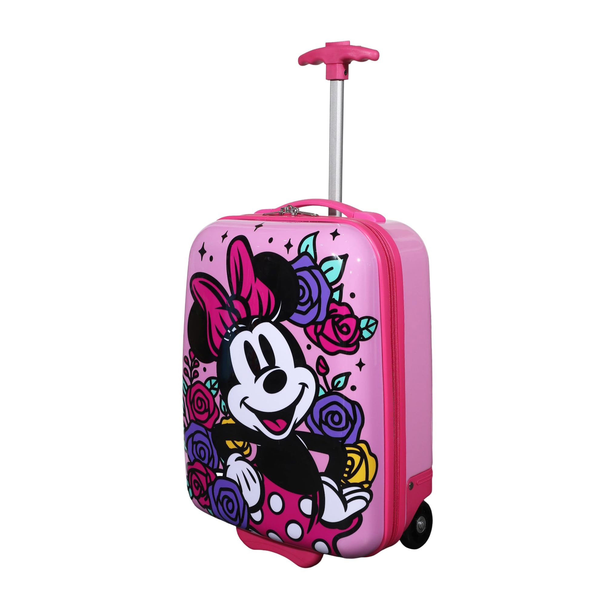 View 1 of [See notes] Bioworld Minnie Mouse Classic Pink Kids 2-Wheel ABS Suitcase for Travel