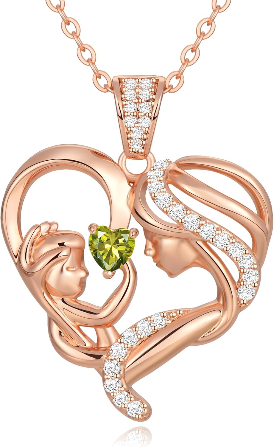 Mothers Day Gifts for Mom Wife Her Grandma, S925 Sterling Silver Birthstone Necklaces Jewelry for Women, Mother's Day Love Heart Pendant Necklace for Anniversary Birthday Christmas Day