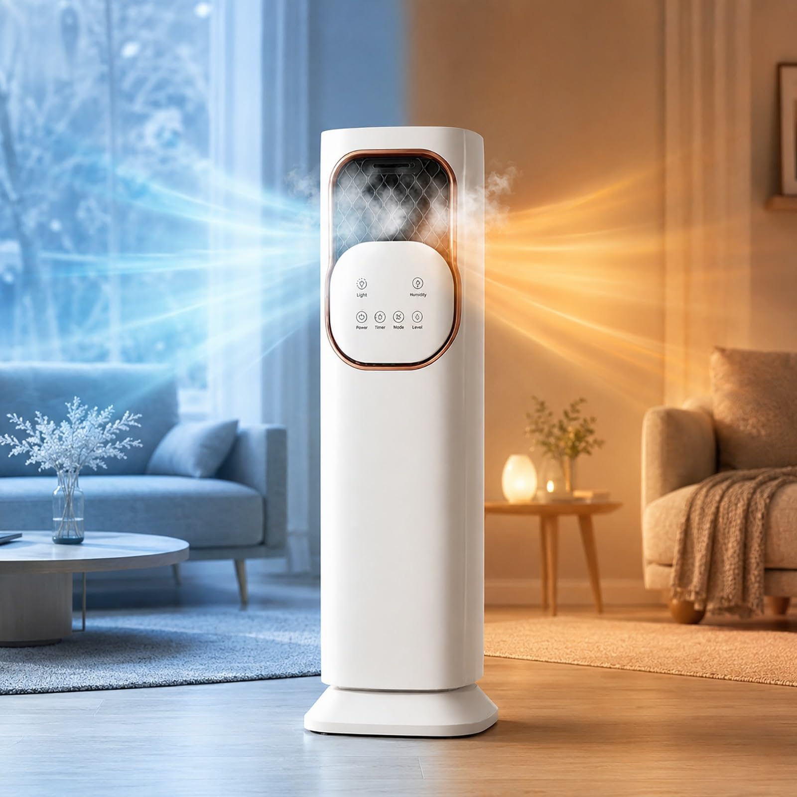 Evaporative Air Cooler, 3 In 1 Swamp Cooler with Heating & Humidifier