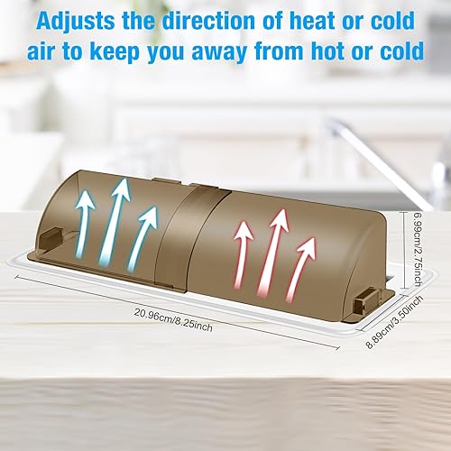Miniatura 9 de Deflector de ventilación ajustable transparente mejorado para rejillas de ventilación, calor magnético y colchón de aire con imán fuerte, fácil de