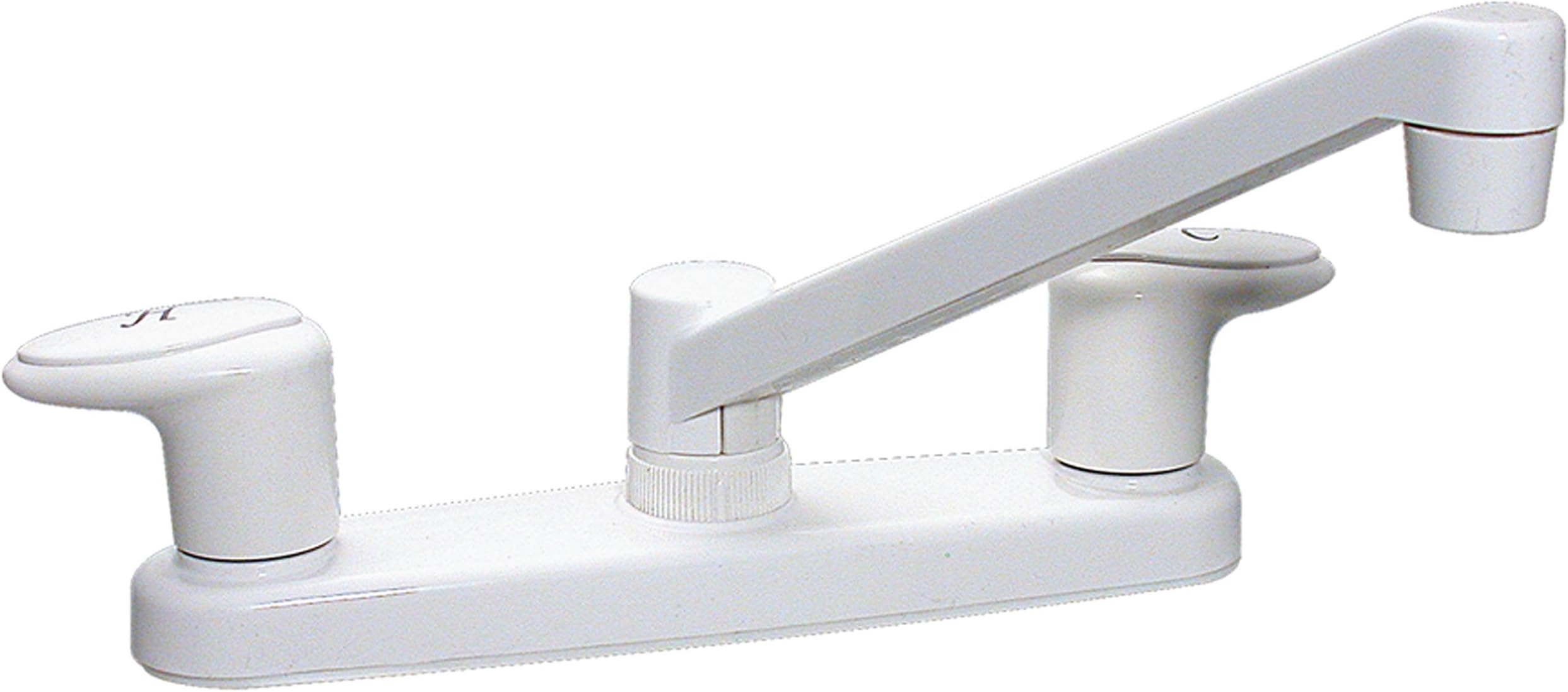 Dura Faucet DFPL700SBQ RV Bathroom Faucet with Smoked Acrylic Knobs (Bisque