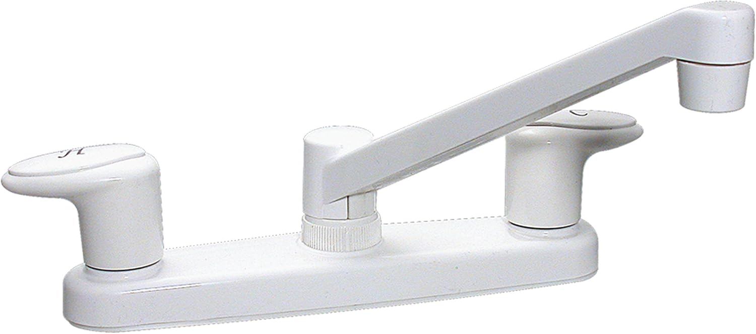 Valterra Phoenix Faucets PF221201 Catalina Two-Handle 8" Kitchen Faucet with 8" Standard Spout - White