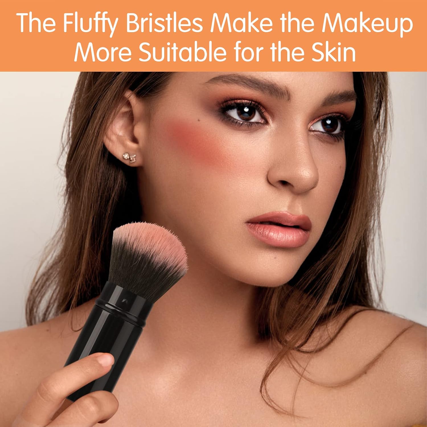 Retractable Makeup Brush 2 Pcs Telescopic Face Brush Portable Blush Brushes Powder Brush - Image 3